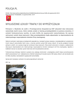 POLICJA.PL WYŁUDZONE LEXUSY TRAFIŁY DO WYPOŻYCZALNI
