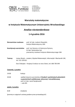 Analiza niestandardowa - Instytut Matematyczny