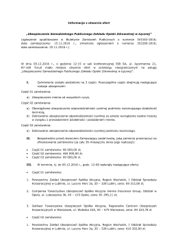 Informacje z otwarcia ofert
