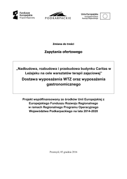 Zapytanie ofertowe - zmiana - Caritas Archidiecezji Przemyskiej