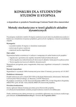 więcej - Wydział Matematyki, Informatyki i Mechaniki Uniwersytetu