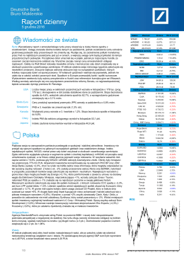 Raport dzienny - Biuro Maklerskie Deutsche Bank Polska