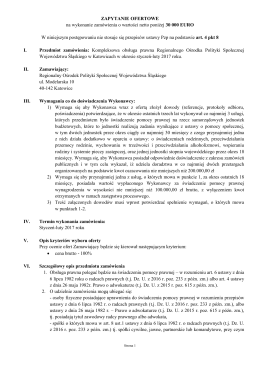 Pełna treść zapytania ofertowego - Regionalny Ośrodek Polityki