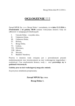 ogłoszenie - mpgk