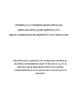 informacja o terminie rozpatrywania przez krajową radę