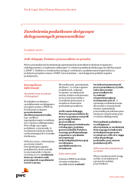 Zwolnienia podatkowe dotyczące delegowanych