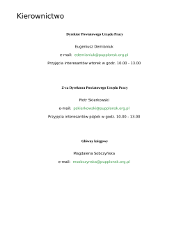 Kierownictwo - praca.gov.pl