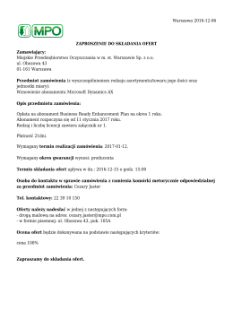 Wznowienie abonamentu Microsoft Dynamics AX