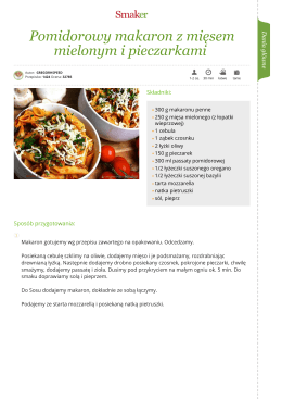 Pomidorowy makaron z mięsem mielonym i pieczarkami