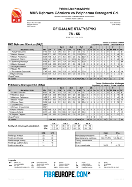 Pobierz statystyki PDF - Polska Liga Koszyk&oacute;wki