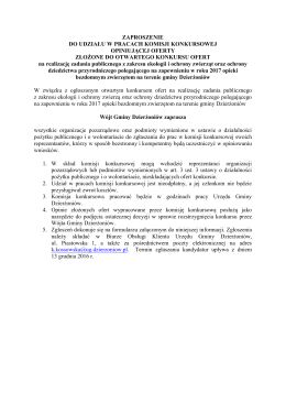 Zaproszenie do udziału w pracach komisji konkursowej