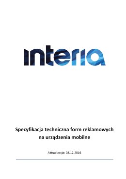 Specyfikacja techniczna form reklamowych na urządzenia