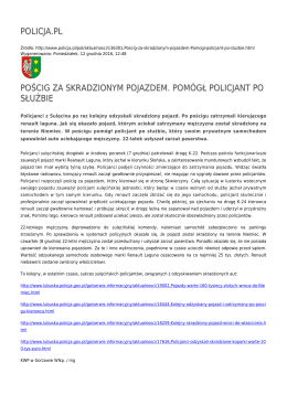 policja.pl pościg za skradzionym pojazdem. pomógł policjant po