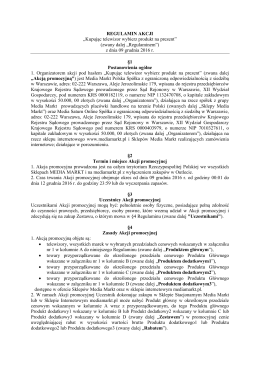 REGULAMIN AKCJI „Kupując telewizor wybierz produkt na prezent