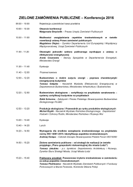 Program konferencji - Urząd Zamówień Publicznych