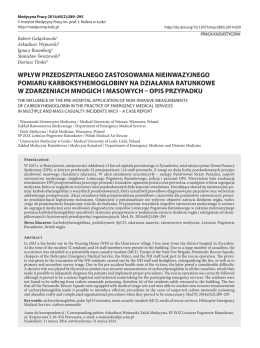 The influence of the pre-hospital application of non