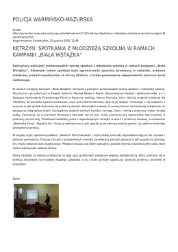 spotkania z młodzieżą szkolną w ramach kampanii „biała wstążka”