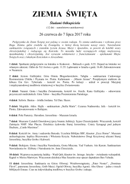 Plan Pielgrzymki - Diecezja Bielsko