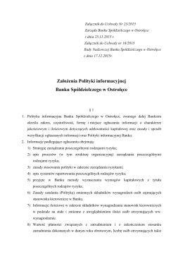 Założenia Polityki informacyjnej Banku Spółdzielczego w Ostrołęce