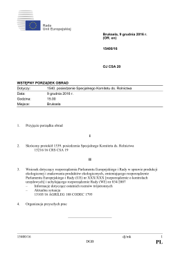 15400/16 dj/mk 1 DGB 1. Przyjęcie porządku obrad I 2. Skrócony