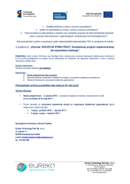 w projekcie pt. „Kierunek: SUKCES NA RYNKU PRACY