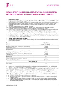 Warunki Oferty Promocyjnej &bdquo;Internet lte 4g &ndash; modem - T