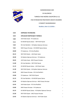 harmonogram gier vii halowego turnieju piłki nożnej chłopców (u-11)
