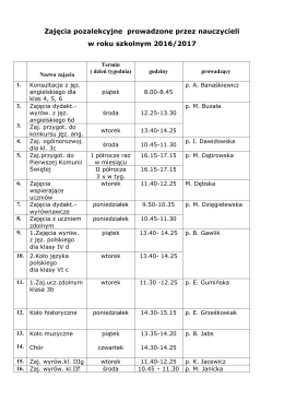 Zajęcia pozalekcyjne