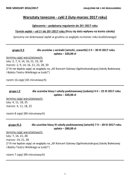 Warsztaty taneczne - cykl 2 (luty
