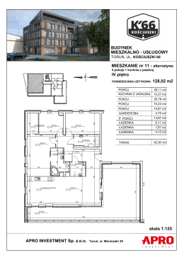 MIESZKANIE nr 11 - alternatywa IV piętro skala 1:125 BUDYNEK