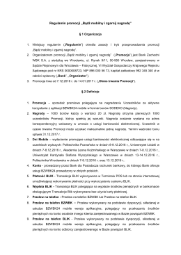 Regulamin promocji &bdquo;Bądź mobilny i zgarnij nagrodę&rdquo;