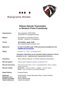 Halowe Zawody Towarzyskie w Skokach Przez Przeszkody