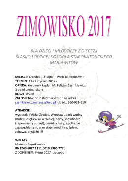 Zimowisko w Wiśle - Parafia Kościoła Starokatolickiego Mariawitów