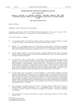 (UE) 2016/ 2150 - z dnia 7 grudnia 2016 r. - dotyczące