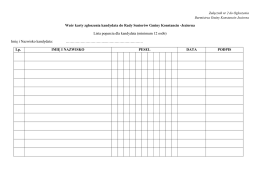 lista poparcia dla kandydata - Urząd Miasta i Gminy Konstancin