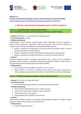 1. Ochrona i zr&oacute;wnoważone gospodarowanie zasobami wodnymi
