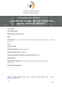 stan wojenny w polsce 1981-1983. perspektywa prawna, polityczna