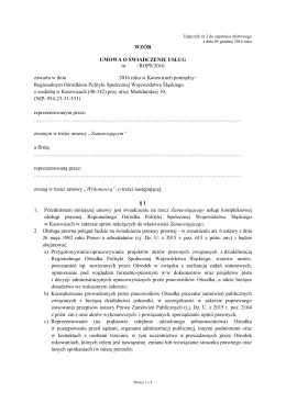 Wzór umowy - Regionalny Ośrodek Polityki Społecznej