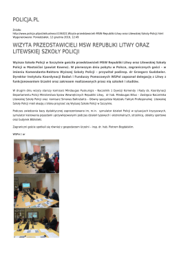 policja.pl wizyta przedstawicieli msw republiki litwy oraz litewskiej