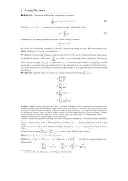 1. Szeregi liczbowe