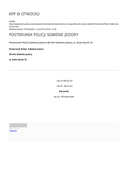 KPP W OTWOCKU POSTERUNEK POLICJI SOBIENIE JEZIORY