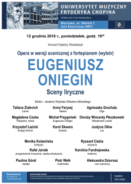 Poster - Uniwersytet Muzyczny Fryderyka Chopina