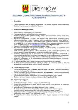 regulamin „turnieju piłkarskiego o puchar ursynowa” w kategorii open