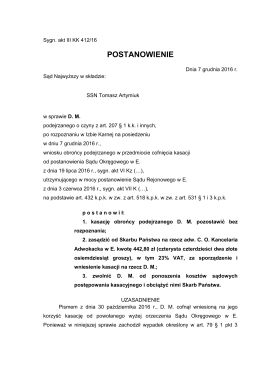 postanowienie - Sąd Najwyższy