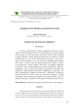 Geodezyjne modele kinematyczne (PDF Available)