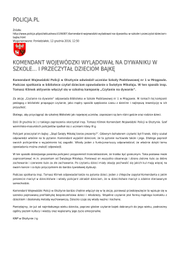 policja.pl komendant wojewódzki wylądował na dywaniku w szkole