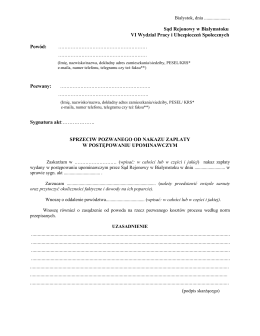 Sprzeciw od nakazu zapłaty w postępowaniu upominawczym