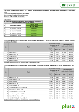 Załącznik nr 1 do Regulaminu Promocji "Ja + Internet LTE z