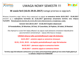 uwaga nowy semestr - Centrum Sportowe "U Jezuitów"