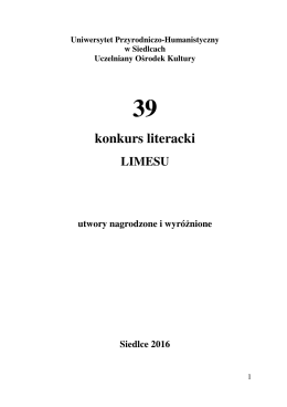 konkurs literacki - Uniwersytet Przyrodniczo
